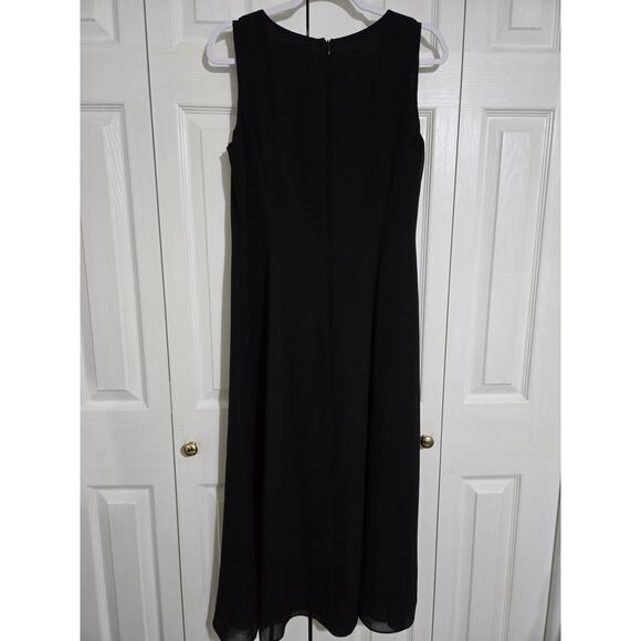 Danny and Nicole New York size 10 women's black maxi dress with sheer overlay - Picture 4 of 9